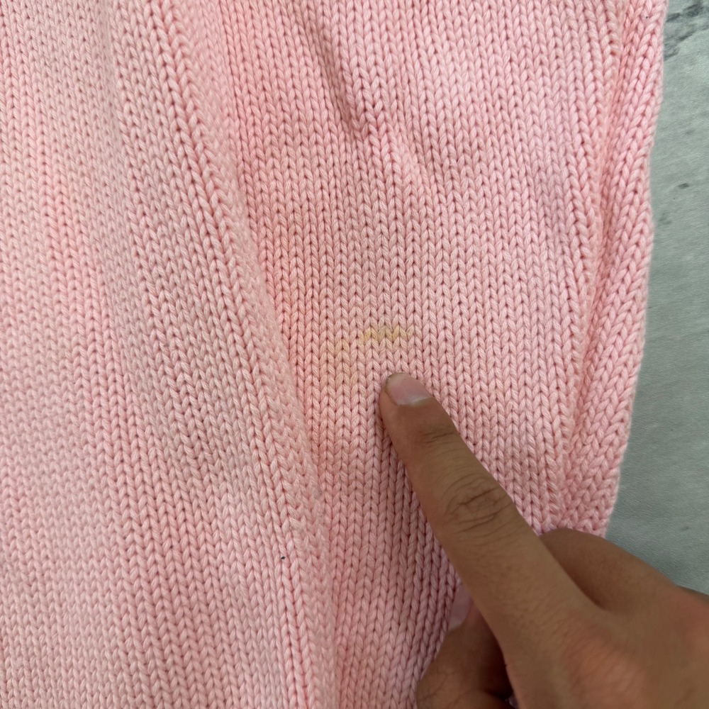 Polo Ralph Lauren Mens XL Pink Cotton Crewneck Knit Sweater Blue Pony Logo - Picture 3 of 7
